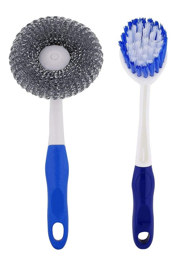 DOMUM Handy Scrub for Cleaning Utensils, Kitchen, and Brush for Floor, Bathroom, Basin Cleaning, Multipurpose Brush (Combo Pack). - Image 1